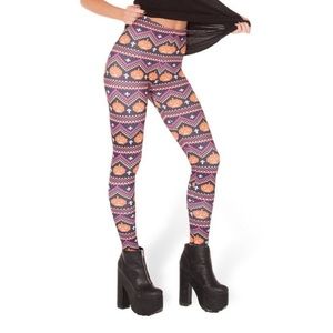High-waisted Matte Finish Pumpkin Knit Leggings